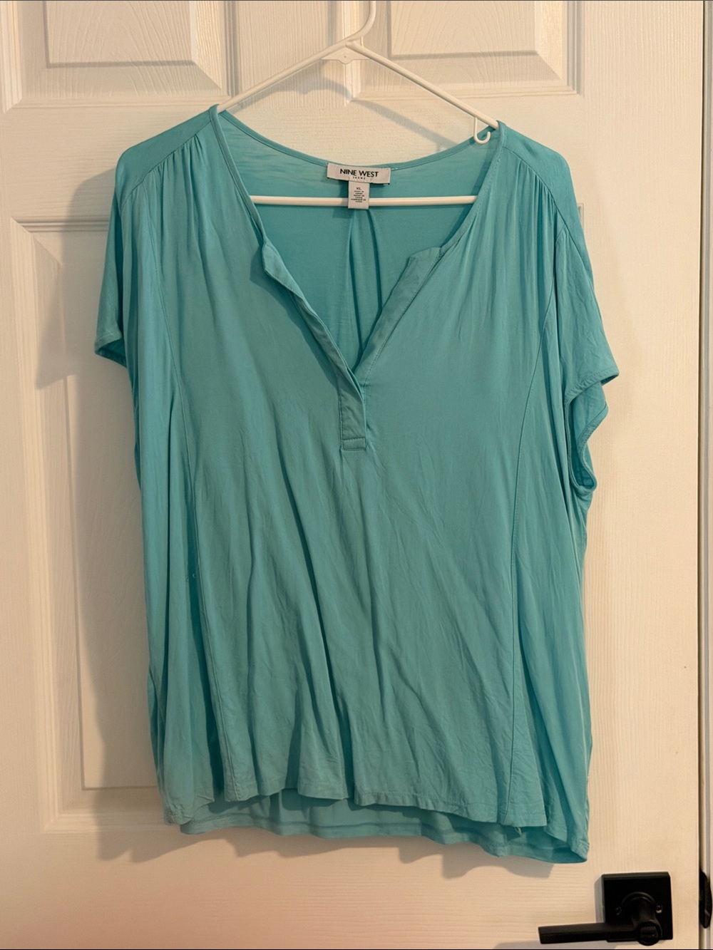 Nine West Short Sleeve V-Neck Blouse